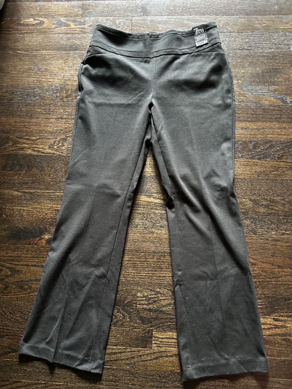 NY&C Black Bootcut Ponte Pants with Subtle Flare